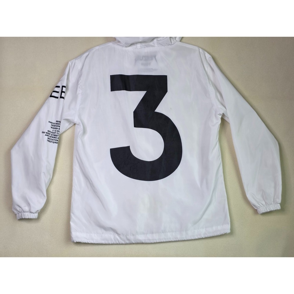 Adidas X Kanye West Yeezus Tour Wind Jacket Size M White Black Windbreaker Rare - Picture 3 of 13